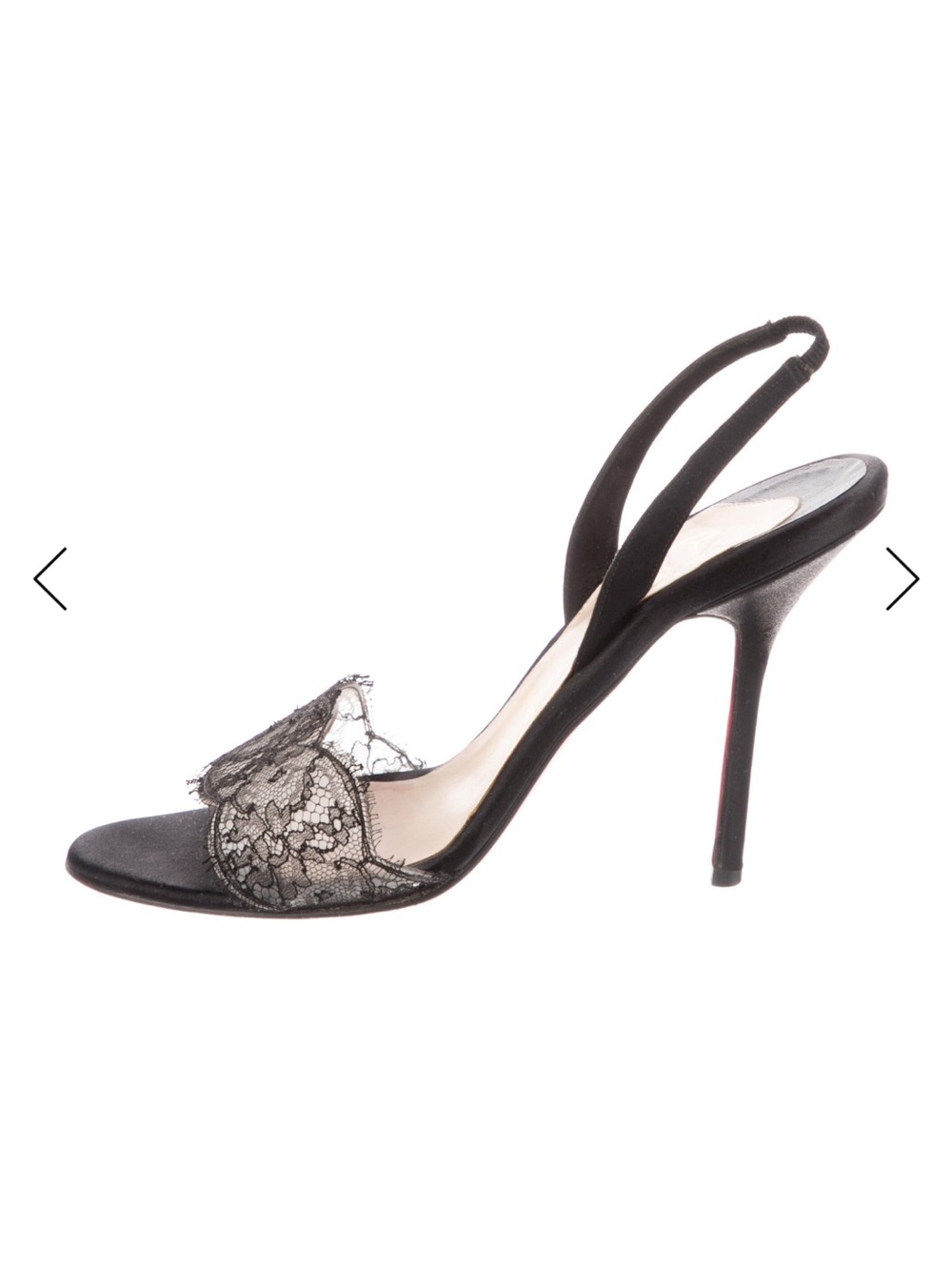 Christian Louboutin Black Lace Slingback Stiletto